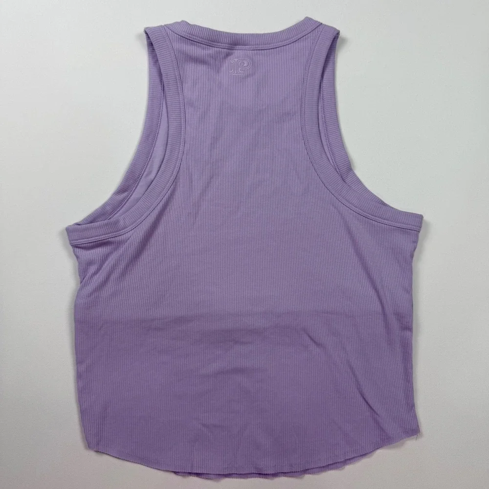 Victoria's Secret PINK Ribbed Shelf Bra Tank Top Women L Purple NEW High Neck - Picture 3 of 9
